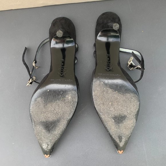 90's Sigerson Morrison Black Pointed Heels Size 10 - Picture 4 of 4
